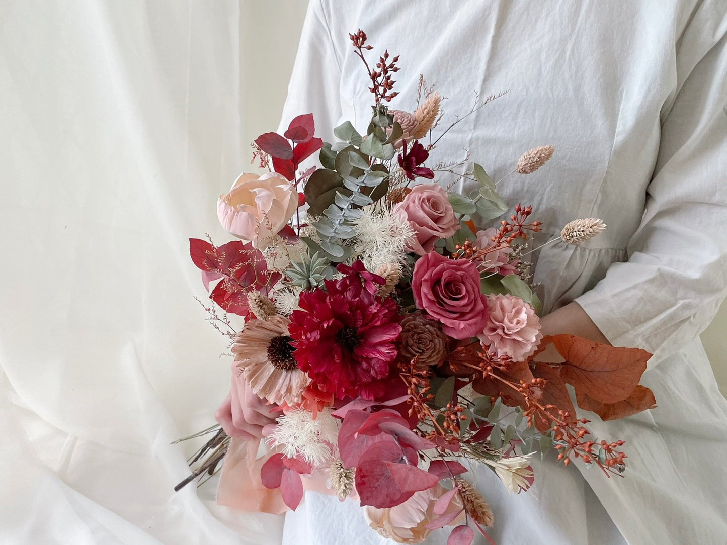 復古紅粉|永生乾燥捧花