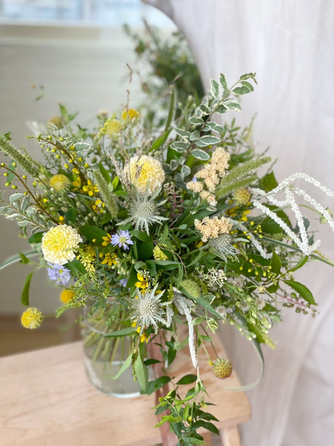 小心~草帽吹走了|田野草系捧花