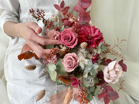 復古紅粉｜永生乾燥捧花